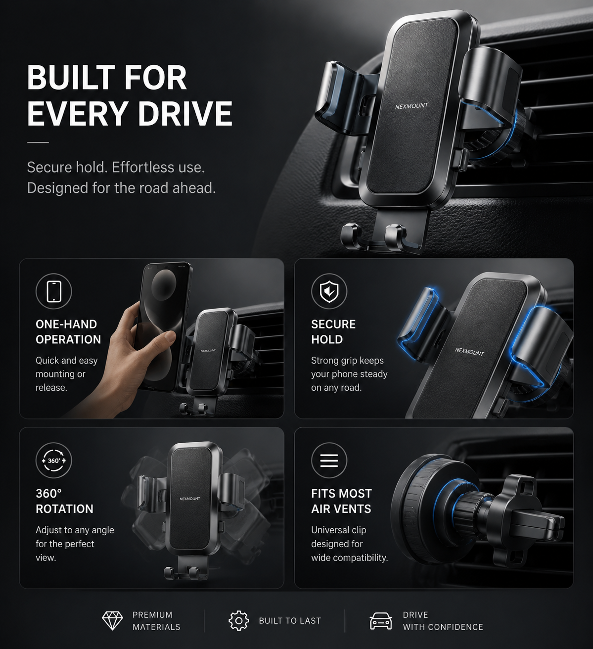 GRAVITY CAR PHONE HOLDER