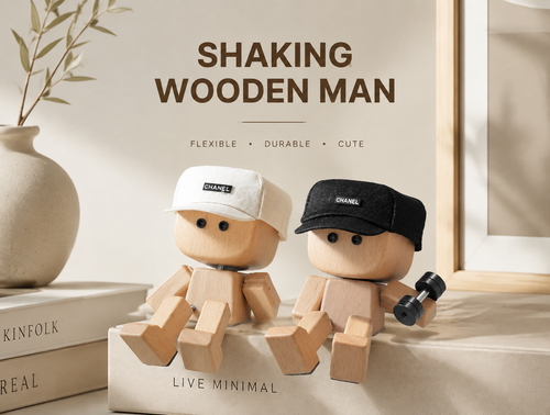 Leg-shaking wooden doll